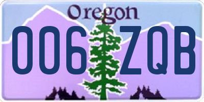 OR license plate 006ZQB