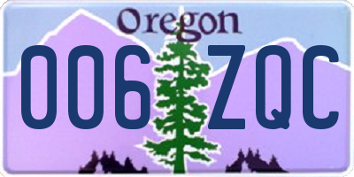 OR license plate 006ZQC