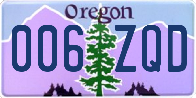 OR license plate 006ZQD