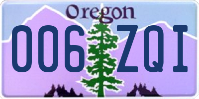 OR license plate 006ZQI