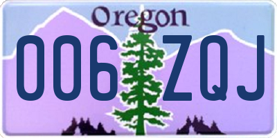 OR license plate 006ZQJ