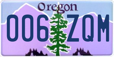 OR license plate 006ZQM