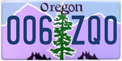 OR license plate 006ZQO