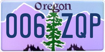 OR license plate 006ZQP