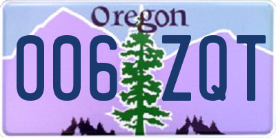 OR license plate 006ZQT