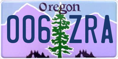 OR license plate 006ZRA