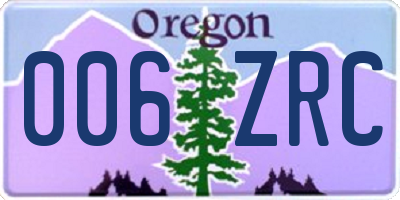 OR license plate 006ZRC