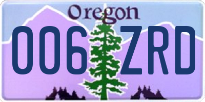 OR license plate 006ZRD