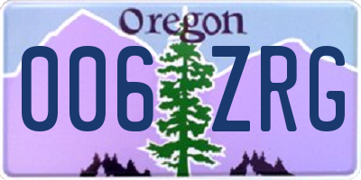OR license plate 006ZRG