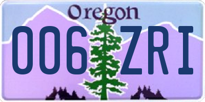 OR license plate 006ZRI