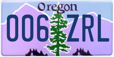 OR license plate 006ZRL