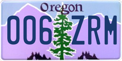 OR license plate 006ZRM