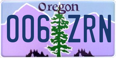 OR license plate 006ZRN