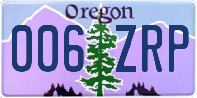 OR license plate 006ZRP
