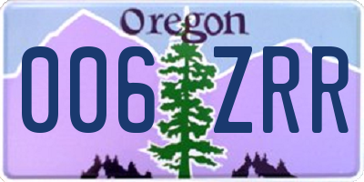 OR license plate 006ZRR