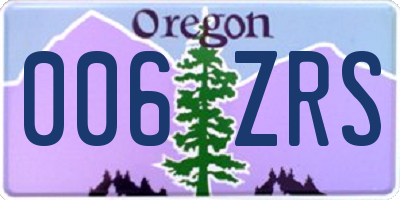 OR license plate 006ZRS