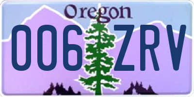 OR license plate 006ZRV