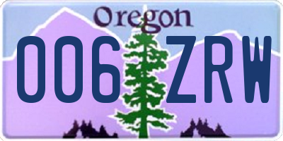 OR license plate 006ZRW