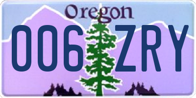 OR license plate 006ZRY