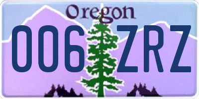 OR license plate 006ZRZ