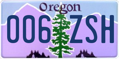 OR license plate 006ZSH