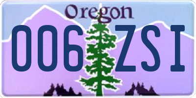 OR license plate 006ZSI