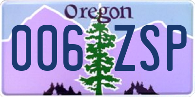 OR license plate 006ZSP
