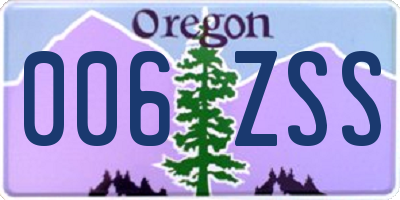 OR license plate 006ZSS