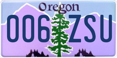OR license plate 006ZSU