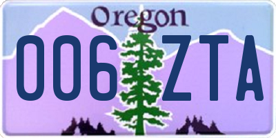 OR license plate 006ZTA