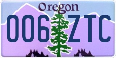 OR license plate 006ZTC