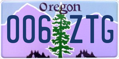 OR license plate 006ZTG