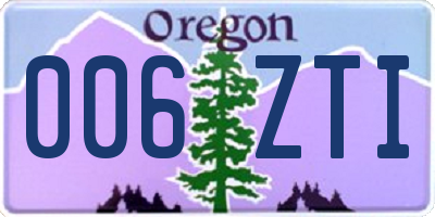 OR license plate 006ZTI