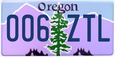OR license plate 006ZTL
