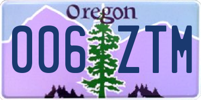 OR license plate 006ZTM
