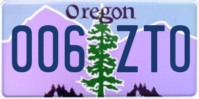 OR license plate 006ZTO