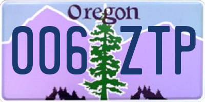 OR license plate 006ZTP