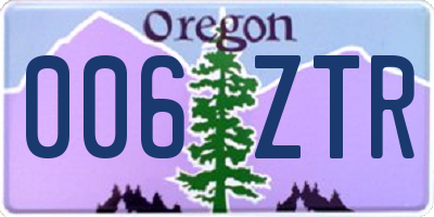OR license plate 006ZTR