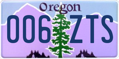 OR license plate 006ZTS