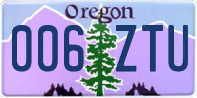 OR license plate 006ZTU