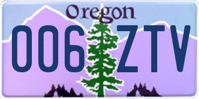 OR license plate 006ZTV