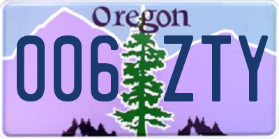 OR license plate 006ZTY