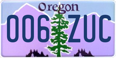 OR license plate 006ZUC