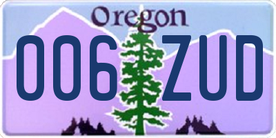 OR license plate 006ZUD