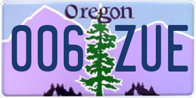 OR license plate 006ZUE