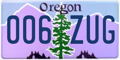OR license plate 006ZUG