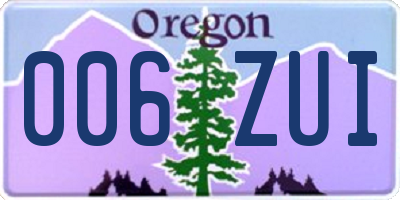 OR license plate 006ZUI