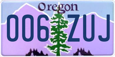 OR license plate 006ZUJ