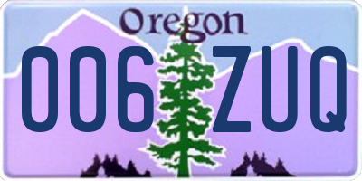 OR license plate 006ZUQ