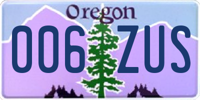 OR license plate 006ZUS